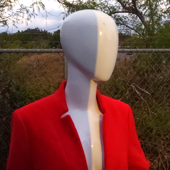 Banana Republic Ladies Bright Red Lux (1) Button Blazer/Jacket - Picture 7 of 17